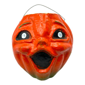 Vintage Halloween Paper Mache Pulp Large JOL Candy Container ~ 1950s / 1960s at Eerie Emporium. 