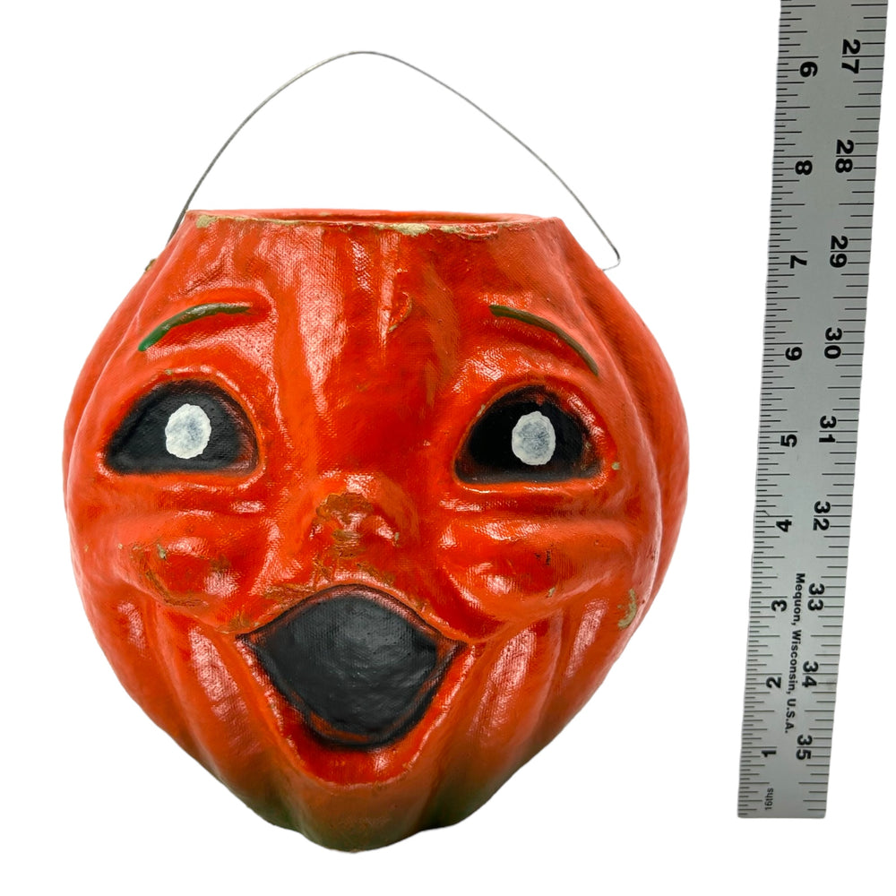 Vintage Halloween Paper Mache Pulp Large JOL Candy Container ~ 1950s / 1960s at Eerie Emporium. 3