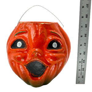 Vintage Halloween Paper Mache Pulp Large JOL Candy Container ~ 1950s / 1960s at Eerie Emporium. 3