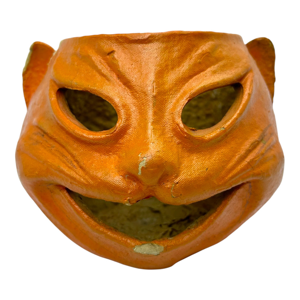 Vintage Halloween Paper Mache Pulp Siamese Cat Orange 1930s/1940s at Eerie Emporium. 2