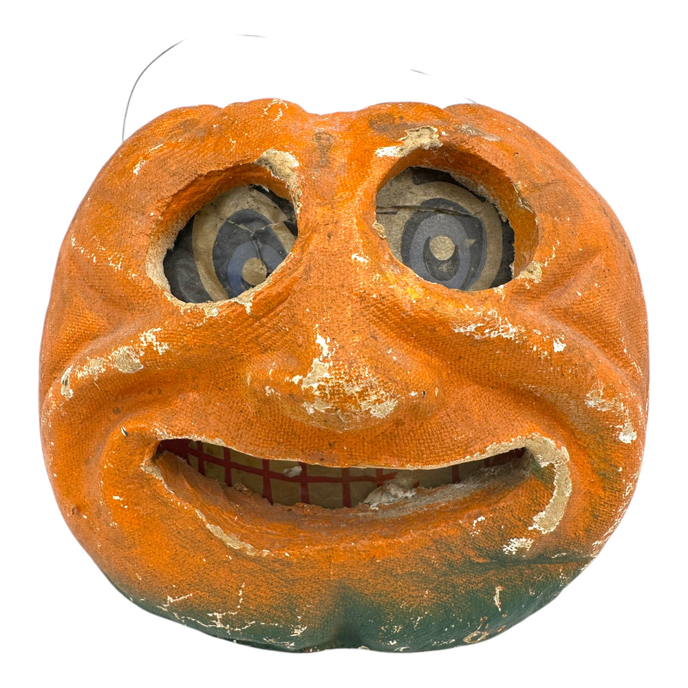 Vintage Halloween Paper Mache Pulp Smiling Goofy Face Jack O' Lantern at Eerie Emporium. 3