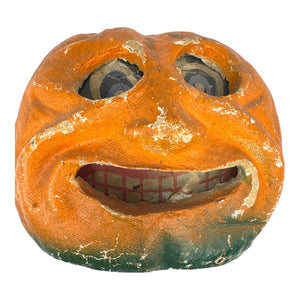 Vintage Halloween Paper Mache Pulp Smiling Goofy Face Jack O' Lantern at Eerie Emporium. 4