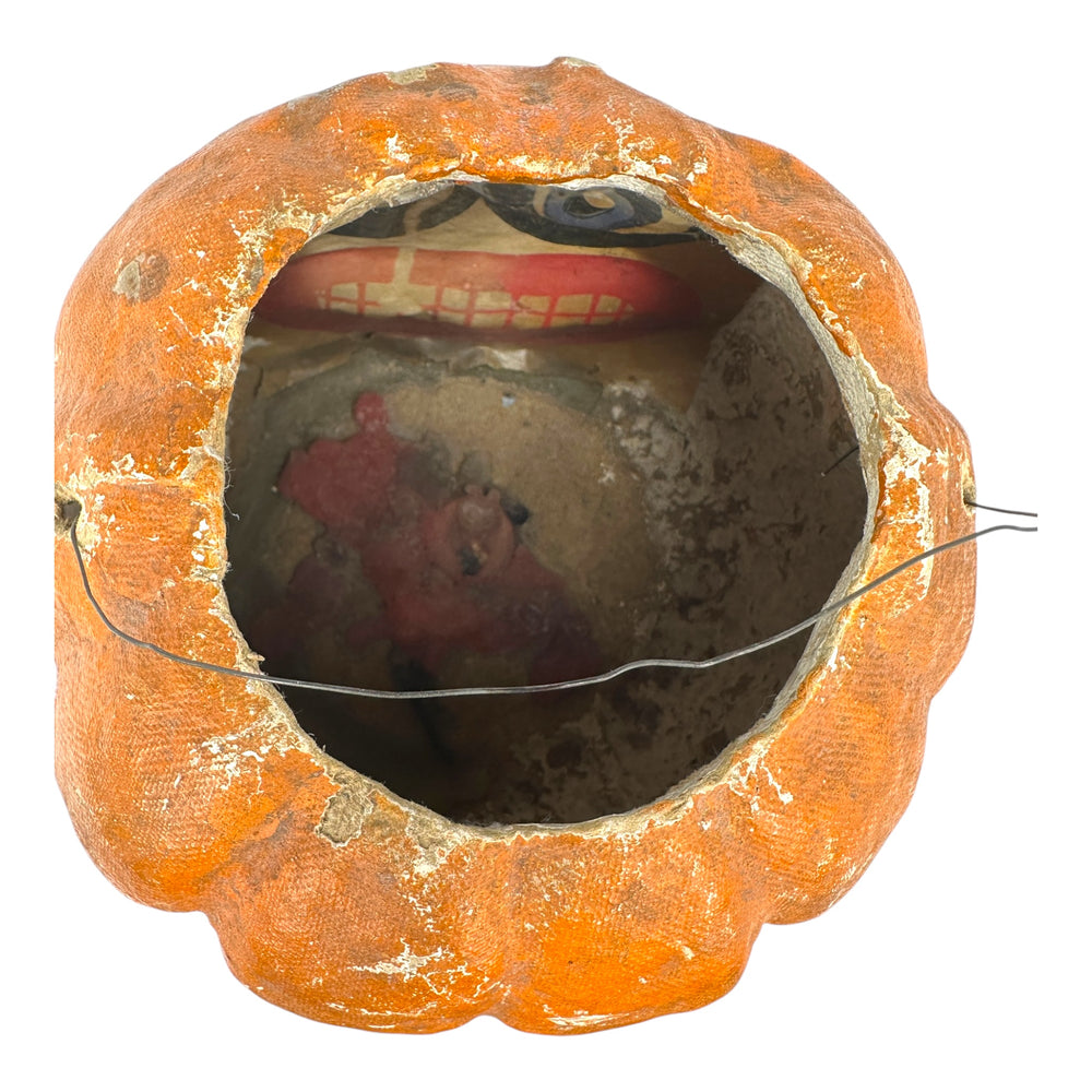 Vintage Halloween Paper Mache Pulp Smiling Goofy Face Jack O' Lantern at Eerie Emporium. 8