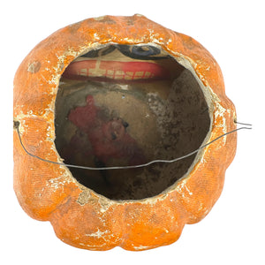 Vintage Halloween Paper Mache Pulp Smiling Goofy Face Jack O' Lantern at Eerie Emporium. 8