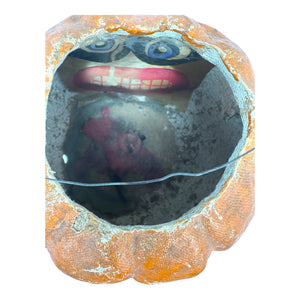 Vintage Halloween Paper Mache Pulp Smiling Goofy Face Jack O' Lantern at Eerie Emporium. 9