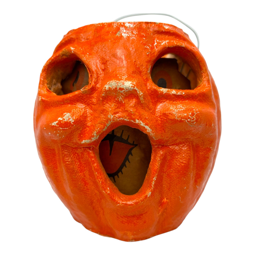 Vintage Halloween Paper Mache Pumpkin ~ 1940s/1950s at Eerie Emporium. 2