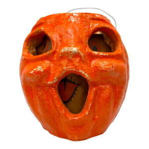 Vintage Halloween Paper Mache Pumpkin ~ 1940s/1950s at Eerie Emporium. 2