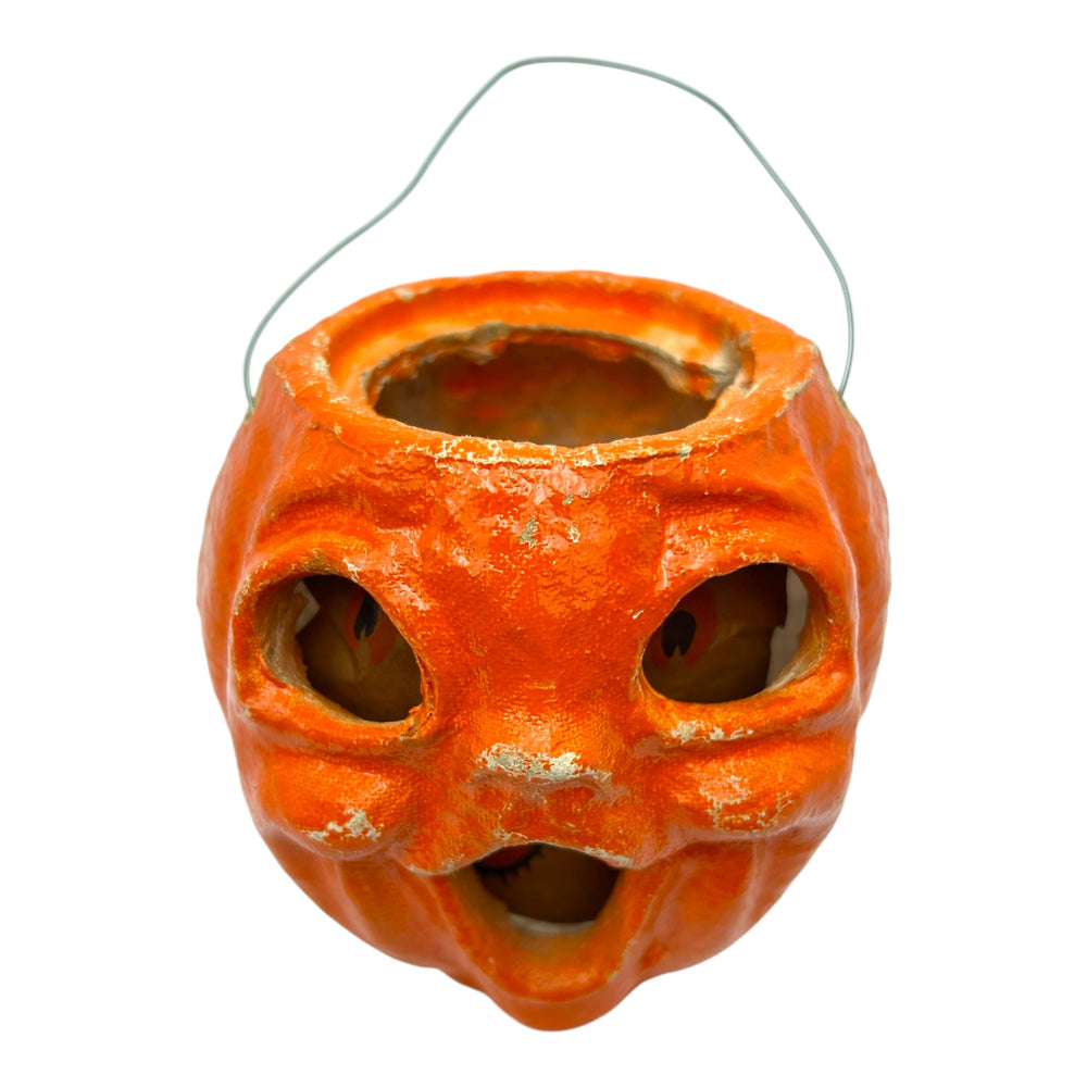 Vintage Halloween Paper Mache Pumpkin ~ 1940s/1950s at Eerie Emporium. 3