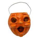Vintage Halloween Paper Mache Pumpkin ~ Original Insert at Eerie Emporium. 