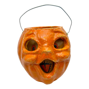 Vintage Halloween Paper Mache Pumpkin ~ Original Insert at Eerie Emporium. 2