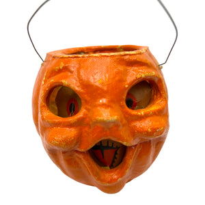 Vintage Halloween Paper Mache Pumpkin ~ Original Insert at Eerie Emporium. 3
