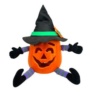 Vintage Halloween Paper Magic Group Light Up Foam Witch Pumpkin 1998 at Eerie Emporium. 3