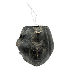 Vintage Halloween Pulp Paper Mache Black Cat Face Lantern from the 1940s/1950s at Eerie Emporium.