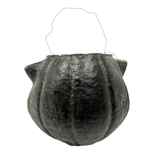 Vintage Halloween Pulp Paper Mache Black Cat Face Lantern from the 1940s/1950s at Eerie Emporium.