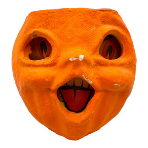Vintage Halloween Pulp Paper Mache Choir Boy Jack O' Lantern with Face Insert at Eerie Emporium.