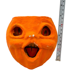 Vintage Halloween Pulp Paper Mache Choir Boy Jack O' Lantern with Face Insert at Eerie Emporium.