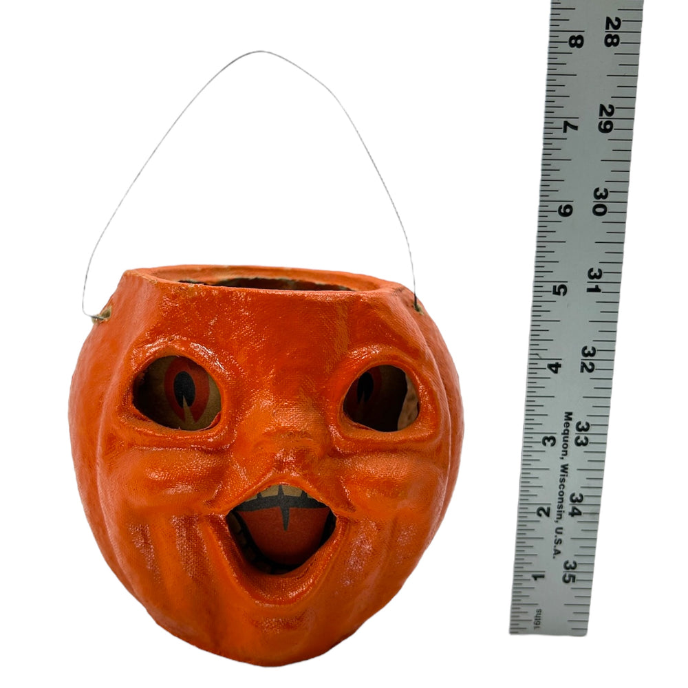 Vintage Halloween Pulp Paper Mache Jack-O'-Lantern with Original Face Insert ~ Choir Boy at Eerie Emporium. 13