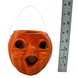 Vintage Halloween Pulp Paper Mache Jack-O'-Lantern with Original Face Insert ~ Choir Boy at Eerie Emporium. 13
