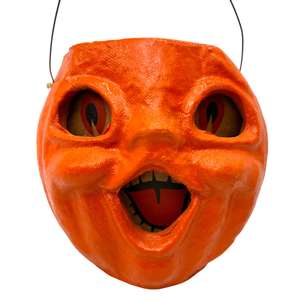 Vintage Halloween Pulp Paper Mache Jack-O'-Lantern with Original Face Insert ~ Choir Boy at Eerie Emporium. 2