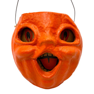 Vintage Halloween Pulp Paper Mache Jack-O'-Lantern with Original Face Insert ~ Choir Boy at Eerie Emporium. 2