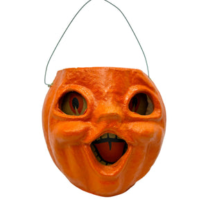 Vintage Halloween Pulp Paper Mache Jack-O'-Lantern with Original Face Insert ~ Choir Boy at Eerie Emporium. 3