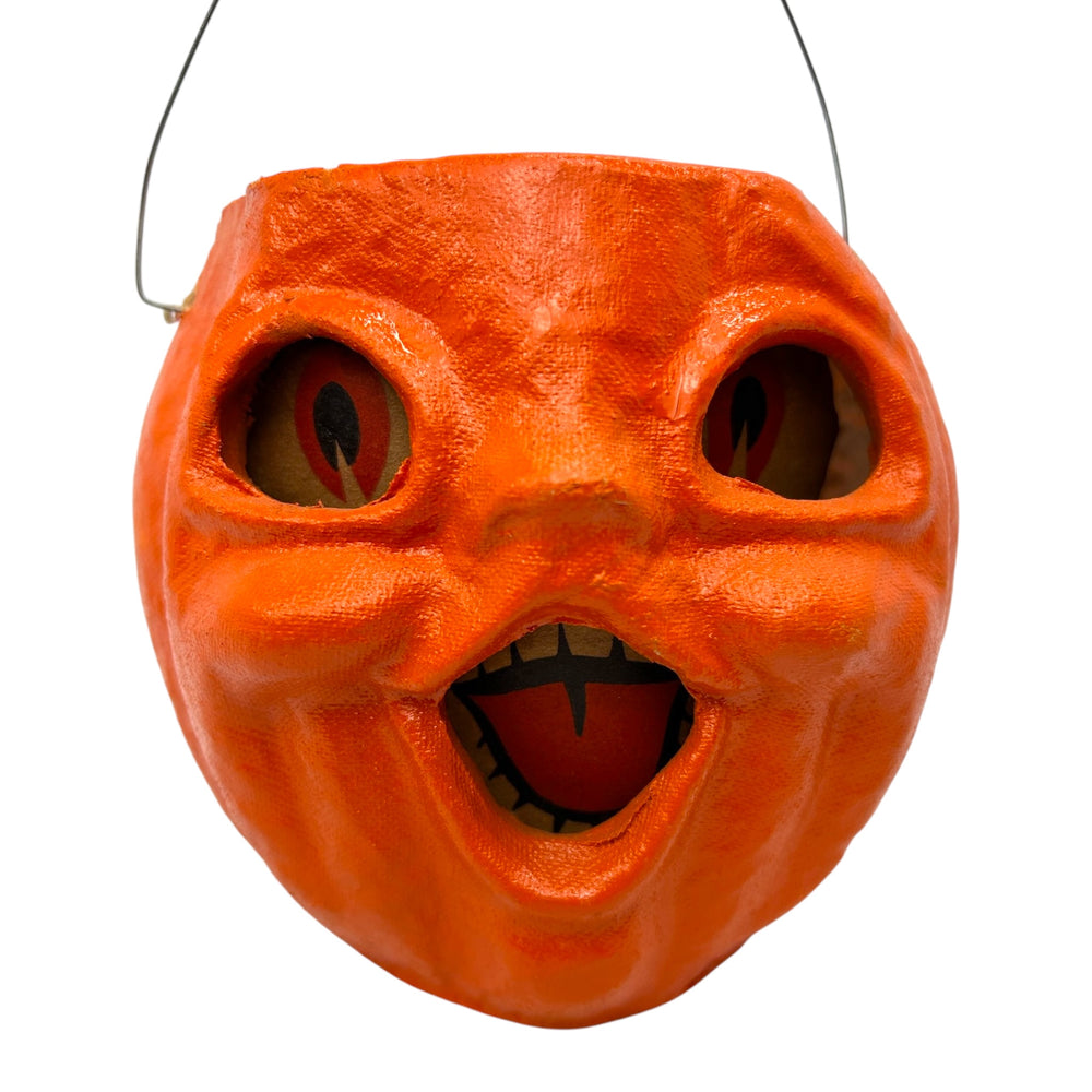 Vintage Halloween Pulp Paper Mache Jack-O'-Lantern with Original Face Insert ~ Choir Boy at Eerie Emporium. 4