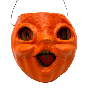 Vintage Halloween Pulp Paper Mache Jack-O'-Lantern with Original Face Insert ~ Choir Boy at Eerie Emporium. 4