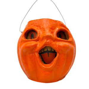 Vintage Halloween Pulp Paper Mache Jack-O'-Lantern with Original Face Insert ~ Choir Boy at Eerie Emporium. 5