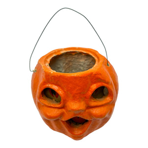 Vintage Halloween Pulp Paper Mache Jack-O'-Lantern with Original Face Insert ~ Choir Boy at Eerie Emporium. 6