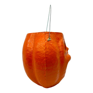 Vintage Halloween Pulp Paper Mache Jack-O'-Lantern with Original Face Insert ~ Choir Boy at Eerie Emporium. 8