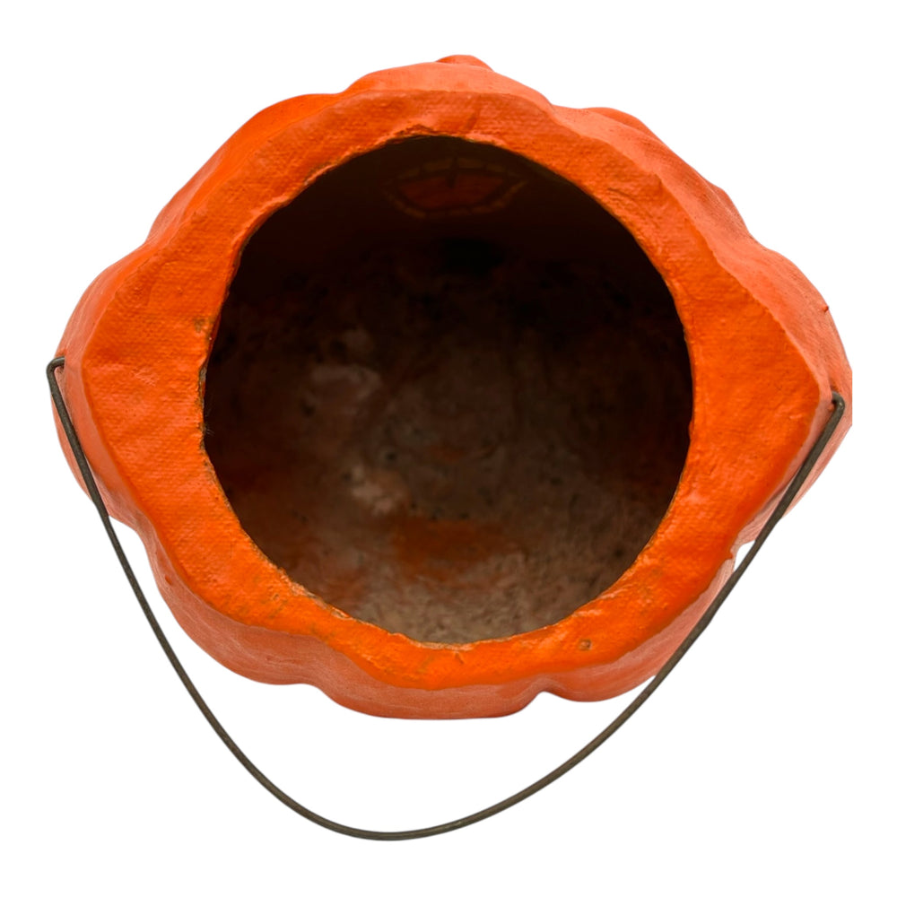 Vintage Halloween Pulp Paper Mache Jack O' Lantern with Face Insert ~ 1940s/1950s at Eerie Emporium. 10