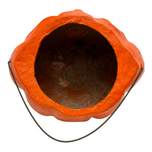Vintage Halloween Pulp Paper Mache Jack O' Lantern with Face Insert ~ 1940s/1950s at Eerie Emporium. 10