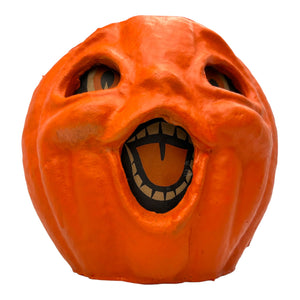 Vintage Halloween Pulp Paper Mache Jack O' Lantern with Face Insert ~ 1940s/1950s at Eerie Emporium. 4