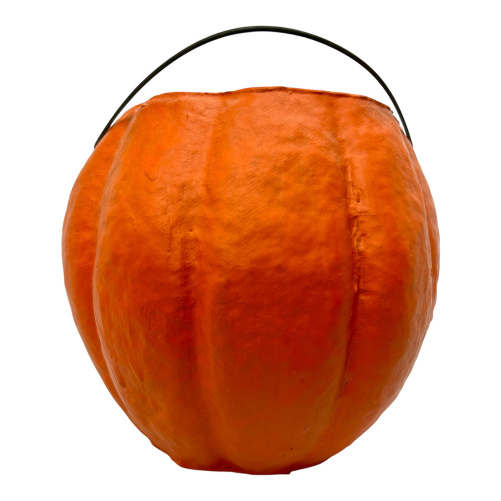 Vintage Halloween Pulp Paper Mache Jack O' Lantern with Face Insert ~ 1940s/1950s at Eerie Emporium. 6