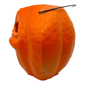 Vintage Halloween Pulp Paper Mache Jack O' Lantern with Face Insert ~ 1940s/1950s at Eerie Emporium. 7