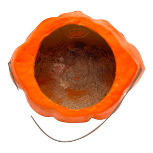 Vintage Halloween Pulp Paper Mache Jack O' Lantern with Face Insert ~ 1940s/1950s at Eerie Emporium. 9