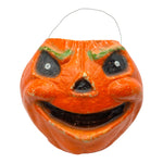 Vintage Halloween Pulp Paper Mache Large Siniser Jack O' Lantern Candy Container ~ 1950s at Eerie Emporium. 