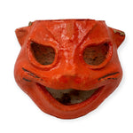 Vintage Halloween Pulp Paper Mache Orange Cat Face Lantern 1940s at Eerie Emporium.