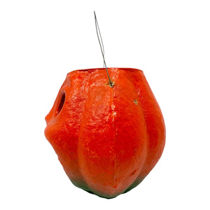 Vintage Halloween Pulp Paper Mache Pumpkin JOL with Original Face Insert from the 1930s - 1950s at Eerie Emporium.