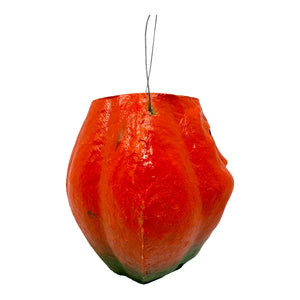 Vintage Halloween Pulp Paper Mache Pumpkin JOL with Original Face Insert from the 1930s - 1950s at Eerie Emporium.