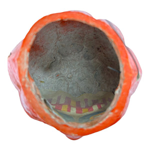 Vintage Halloween Pulp Paper Mache Pumpkin Jack-O'-Lantern with Original Face Insert at Eerie Emporium. 12