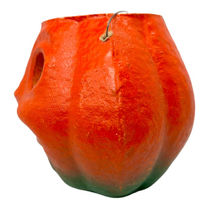 Vintage Halloween Pulp Paper Mache Pumpkin Jack-O'-Lantern with Original Face Insert at Eerie Emporium. 6