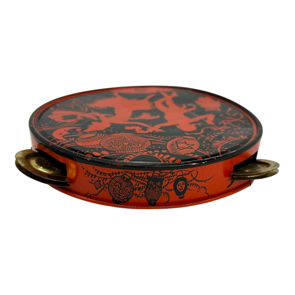 Vintage Halloween Rare J. Chein Tin Tambourine Noisemaker Rare ~ 1920s at Eerie Emporium. 5