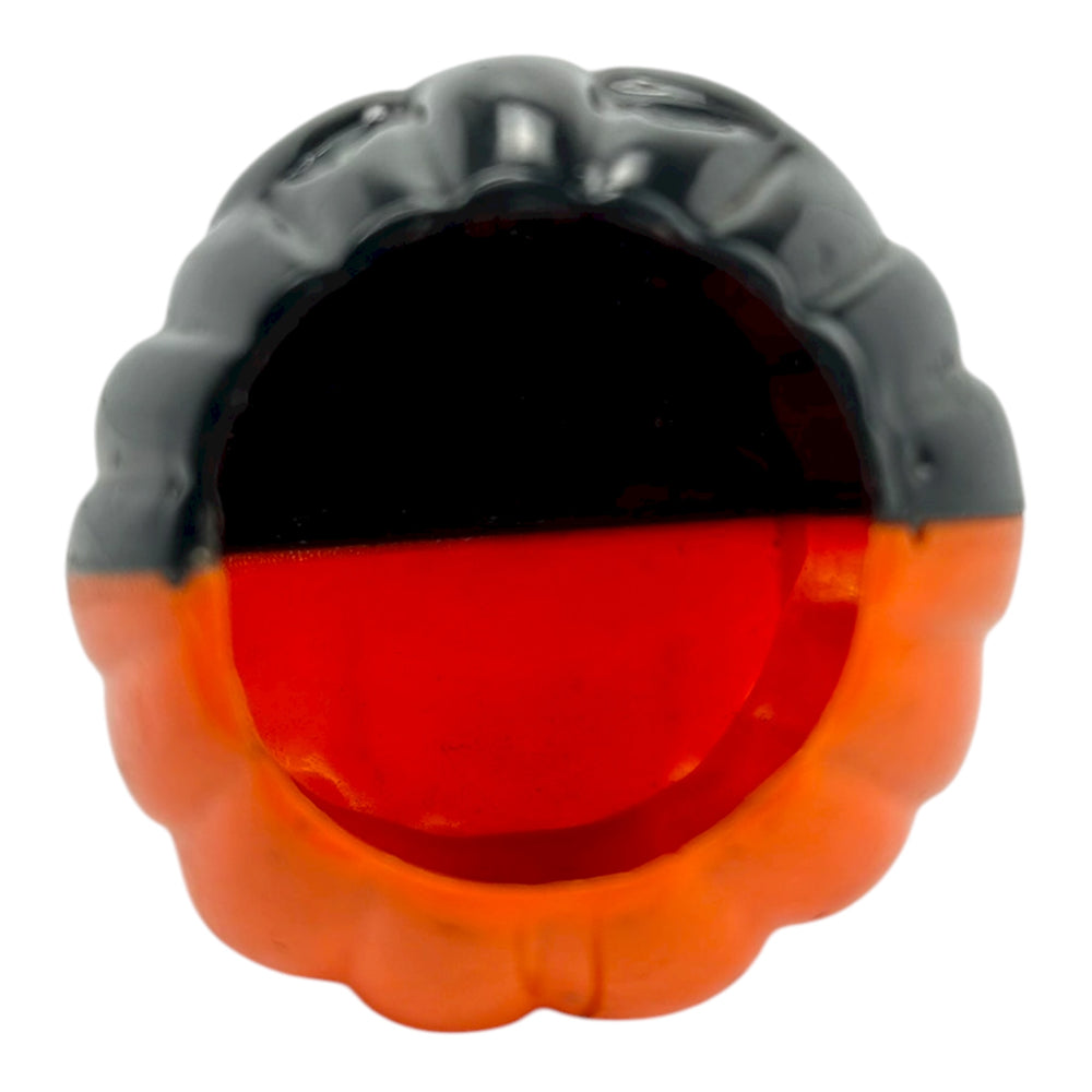 Vintage Halloween Rosbro Jack-O'-Lantern Candy Container with Fangs ~ Black/White Face from the 1950s at Eerie Emporium. 7