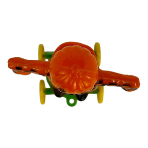 Vintage Halloween Rosbro Plastic Checkered Scarecrow JOL On Wheels ~ Candy Container Toy 1950s at Eerie Emporium. 8
