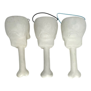 Vintage Halloween Skeleton Blow Mold Trick or Treat Buckets, Set of 3 ~ Skull & Bone 1990s at Eerie Emporium. 13