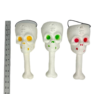 Vintage Halloween Skeleton Blow Mold Trick or Treat Buckets, Set of 3 ~ Skull & Bone 1990s at Eerie Emporium. 15