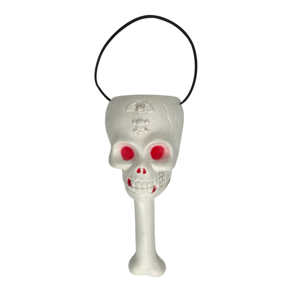 Vintage Halloween Skeleton Blow Mold Trick or Treat Buckets, Set of 3 ~ Skull & Bone 1990s at Eerie Emporium. 4