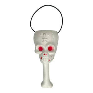 Vintage Halloween Skeleton Blow Mold Trick or Treat Buckets, Set of 3 ~ Skull & Bone 1990s at Eerie Emporium. 4