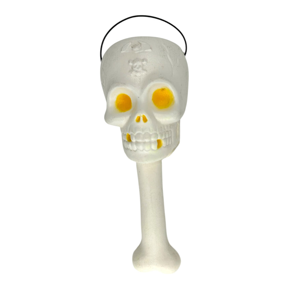 Vintage Halloween Skeleton Blow Mold Trick or Treat Buckets, Set of 3 ~ Skull & Bone 1990s at Eerie Emporium. 5